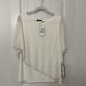 Embellished Asymmetrical Overlay Top